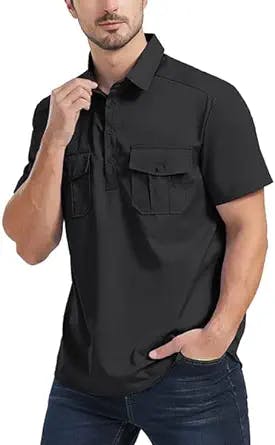 ZAFUL Men's Work Shirts Casual Button Down Urban Stylish Short Sleeve Summer Tops with Pockets