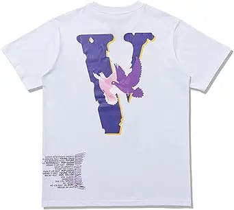 Nhicdns V Shirt Hip Hop V Letter Short Sleeve T-Shirt Crew Neck Causual Cotton Tops for Men Women Youth
