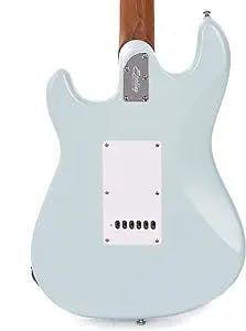Sterling by Music Man 6 String Solid-Body Electric Guitar, Right, Daphne Blue Satin (CT50HSS-DBLS-M2)