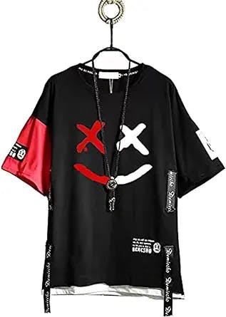 DUDHUH Men’s T-Shirts Techwear Japanese Streetwear Hip Hop Short Sleeve Shirts for Men