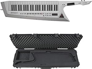Roland AX-Edge 49-Key Keytar Synthesizer (White) + SKB ISeries Roland AX Edge Keytar Case