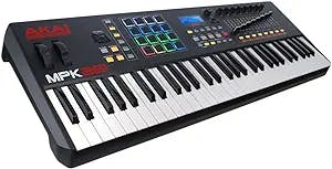 AKAI Professional MPK261 - USB MIDI Keyboard Controller with 61 Semi Weighted Keys, Assignable MPC Controls, 16 Pads and Q-Links, Plug and Play