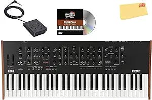 Korg Prologue 16 Polyphonic Analogue Synthesizer Bundle with Sustain Pedal and Austin Bazaar Polishing Cloth