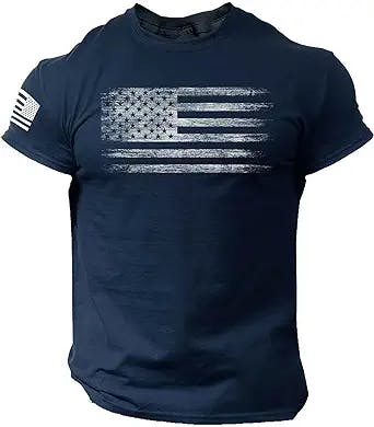Mens T Shirt, Patriotic Shirts for Men,Distressed American Flag Men T Shirt, Tops for Men Patriotic Tshirts Shirt Summer Top