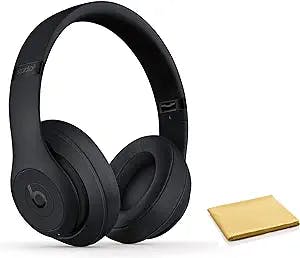 Beats_by_dre Beats Studio3 Wireless Noise Cancelling Over-Ear Headphone - Class 1 Bluetooth Headphones, 22 Hours of Listening Time, Built-in Microphone with Bonus Cleaning Cloth - Matte Black