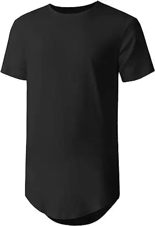 The Hat and Beyond Mens Hipster Curve Hem Droptail Tee: A Premium Longline 