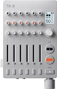 teenage engineering TX–6 portable rechargeable 6 channel mixer and audio interface, 8 hours battery life, built-in effects