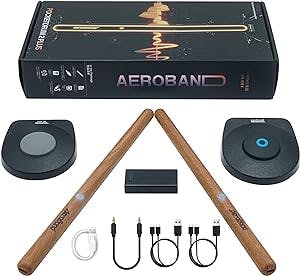 AeroBand PocketDrum 2 Plus Electric Air Drum Set Air Drum Sticks, Air Drum with Drumsticks, Pedals, Bluetooth and 8 Sounds, USB MIDI Function, Electronic Drum Set for Adults, Kids, Professionals, Gift