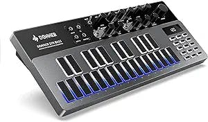 Analog Bass Synthesizer and Sequencer, Donner Essential B1 with Intuitive User Interface, 128 Patterns Memory, Saturation & Delay Effects, Make for Classic Acid Sound