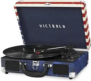 Vinyl on-the-go? Yes, please! The Victrola Vintage 3-Speed Bluetooth Portab
