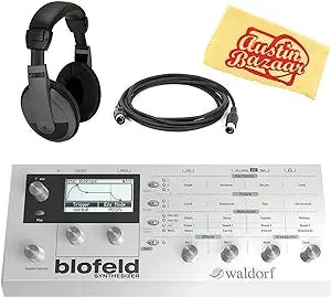 Waldorf Blofeld Desktop Synthesizer - White Bundle with Headphones, MIDI Cable, and Austin Bazaar Polishing Cloth