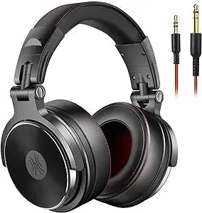 OneOdio Hi-Res Over Ear Headphones for Studio Monitoring and Mixing, Sound Isolation, Protein Leather Earcups, 50mm Driver Unit, Wired Headphones for AMP Guitar Keyboard (Pro-50)