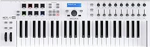 Arturia KeyLab Essential 49 - 49 Key USB MIDI Keyboard Controller with Velocity Sensitive Synth Action Keys, 8 Drum Pads, 9 Faders, 9 Knobs and Analog Lab V Software Included