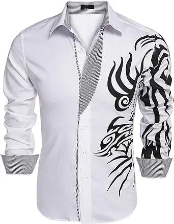 Get Ready to Rock in COOFANDY Men's Print Button Down Dress Shirt!