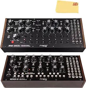 Moog DFAM Drummer from Another Mother Semi-Modular Analog Percussion Synthesizer Bundle with Moog Mother-32 and Austin Bazaar Polishing Cloth