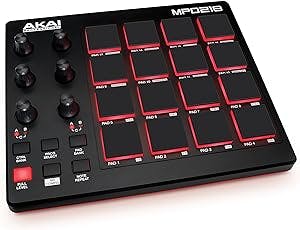 AKAI Professional MPD218 - USB MIDI Controller with 16 MPC Drum Pads, 6 Assignable Knobs, Note Repeat & Full Level Buttons and Production Software