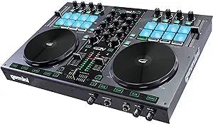 Gemini GV Series G2V Professional Audio 2-Channel MIDI Mappable Virtual DJ Controller with Touch Sensitive Jog Wheel and LED Monitor