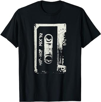 Hip Hop Rap Mixtape Cassette DJ Retro 90s T-Shirt