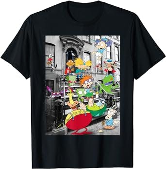 Nickelodeon Classic Nicktoons Hanging On Stoop T-Shirt