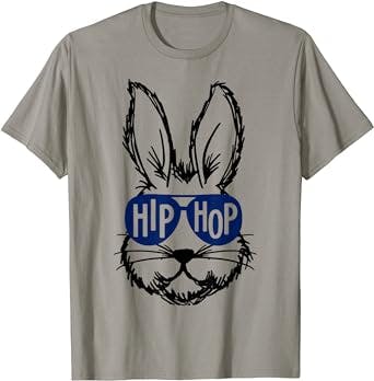Cute Bunny Face With Sunglasses Hip Hop For Easter Day T-Shirt